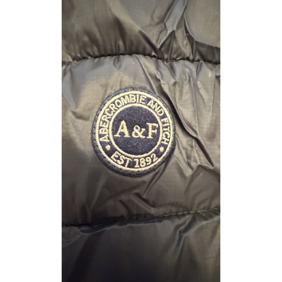 Abercrombie & Fitch Mens Packable Puffer Vest M Navy Primaloft Water Resistant - Picture 3 of 10